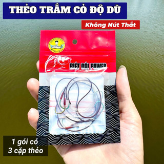 [BĐSH] Thẻo Câu Cá Trắm Cỏ Không Nút Thắt (1 Gói 3 Cặp Thẻo) - Độ Dù Chống Nổ Công Nghệ Mới