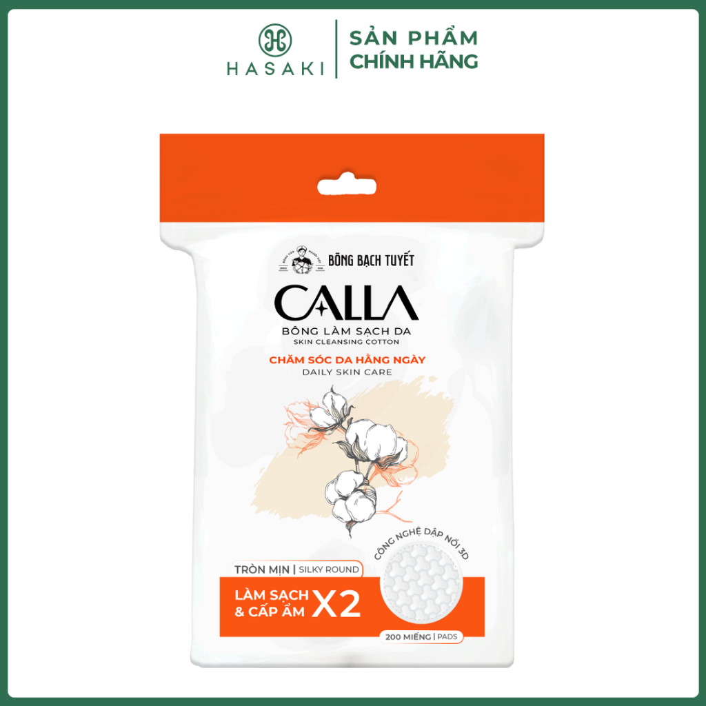 Bông Tẩy Trang Bông Bạch Tuyết Calla 3D Túi 120 Miếng