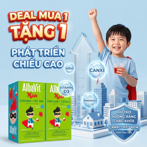 Siro canxi hỗ trợ tăng chiều cao, ăn ngon cho bé Albavit Kids Calcium + D3, 150ml Ba Lan
