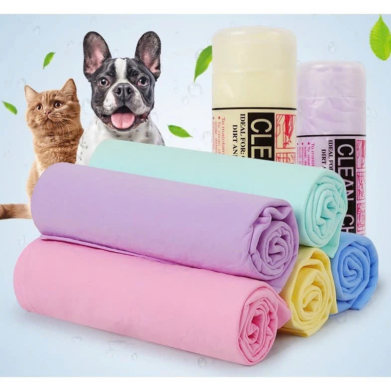 Khăn Tắm Siêu Thấm Hút Nước Clean Cham Cho Chó Mèo, Khăn Lau Lông Mau Khô
