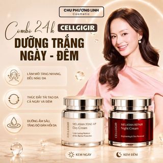 Combo Dưỡng Trắng Ngày Đêm CELLGIGIR CB0362 – Kem Dưỡng Nâng Tông Ban Ngày, Phục Hồi Ban Đêm, Dưỡng Trắng Da Cả Ngày