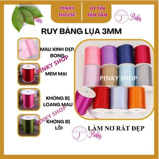 Ruy Băng Lụa Hẹ 3mm Satin Vải Cuộn 500 Yard Ống 450 Mét Đa Dạng Màu Sắc Làm Phụ Kiện Handmade, Kẹp Tóc, Làm Nơ, Gói Hoa