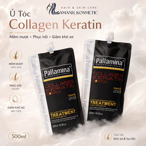 Túi Kem Ủ Tóc Pallamina Collagen Keratin 500ml | Dưỡng Tóc Mềm Mượt, Hỗ Trợ Phục Hồi Tóc Khô Xơ.