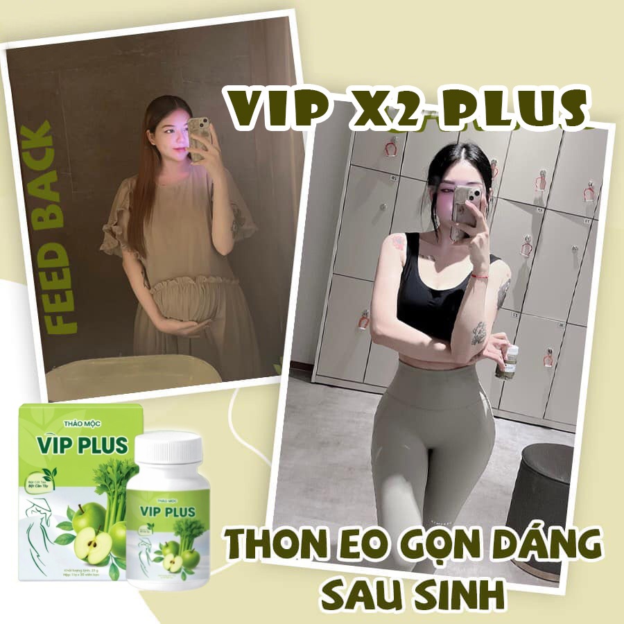 Giảm Cân Thảo Mộc An Toàn VIP X2 PLUS Viên Kẹo Hỗ Trợ Tiện Lợi Cho Cơ Thể Cấp Tốc Hộp 30 Viên