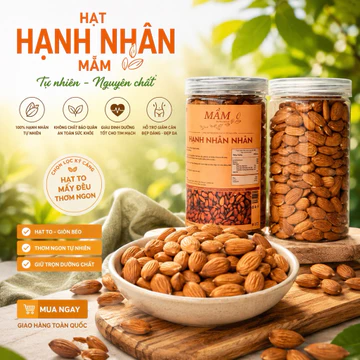 Hạnh Nhân Lõi Rang Mộc Hạnh Nhân Nhân Hàng Nhập Khẩu Mỹ Lon 500g