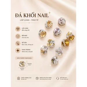 ĐÁ KHỐI NAIL CAO CẤP – PHỤ KIỆN ĐÍNH MÓNG SANG TRỌNG, BẮT SÁNG CỰC ĐẸP NU8