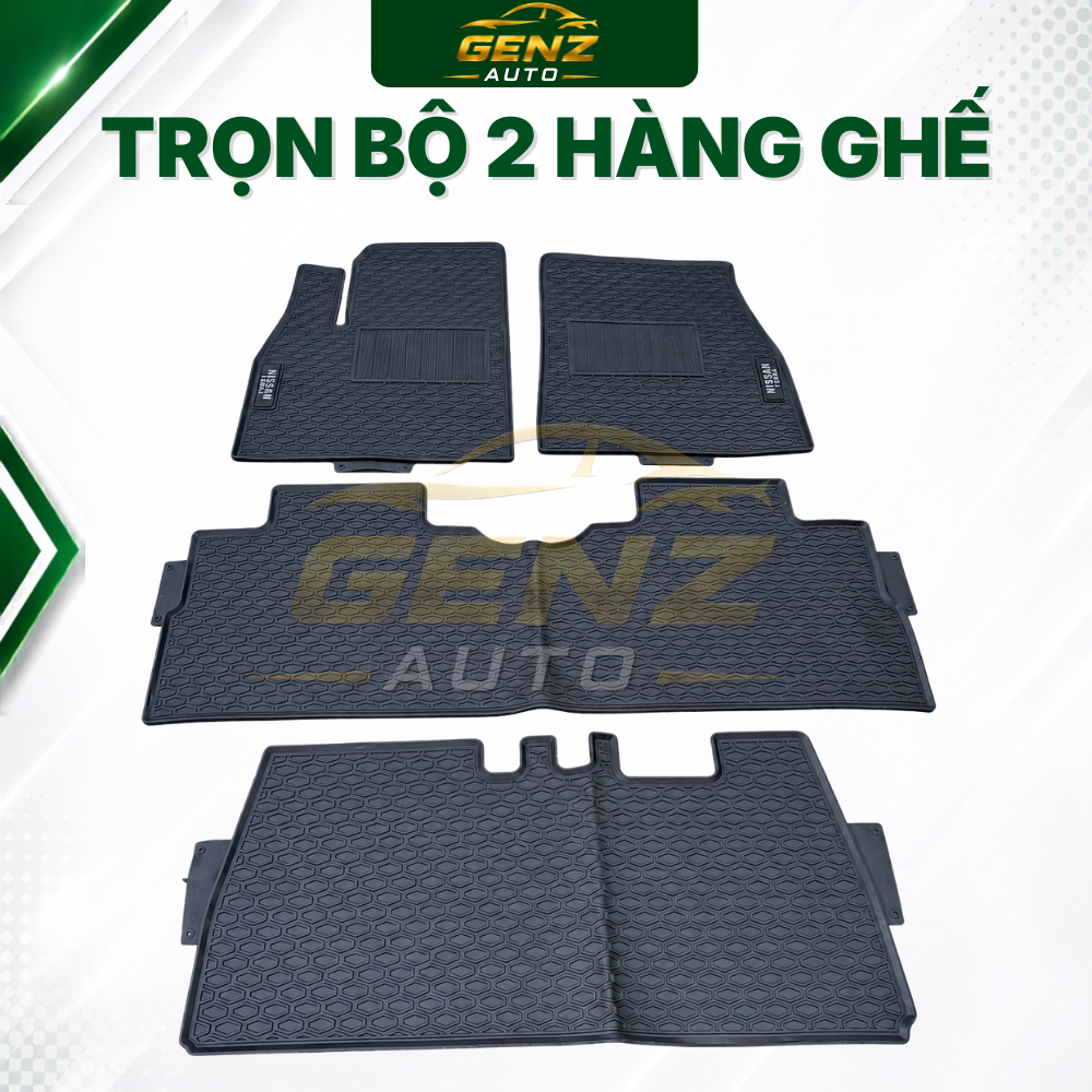 Thảm lót sàn Limo Green/ MPV 7 - Cao su đúc nguyên khối Không mùi, Chuẩn khớp form xe, chống thấm nước, dày 1cm