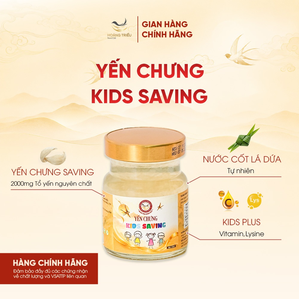 Yến Chưng Kids Saving 2000mg - Yến chưng sẵn cao cấp hũ 70ml - Hoàng Triều Bird's Nest