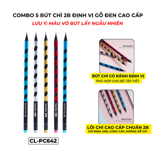 Bút Chì 2B Định Vị Gỗ Đen Cao Cấp CLASSMATE Ngòi Chuẩn 2B Cứng Cáp Đậm Mịn Dùng Cho Bé Tập Viết, Luyện Chữ PC642