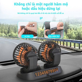 Quạt Đôi Taplo Xe Ô Tô, Xe Tải 5V/12V/24V SH AUTOCAR Quạt Làm Mát Nhanh, Xoay 360 Độ, Cổng USB, Tẩu