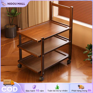 Xe đẩy trung cổ Tay cầm tiện dụng bánh xe 360 độ êm ái 2 tầng chứa đồ lớn nhiều tình huống
