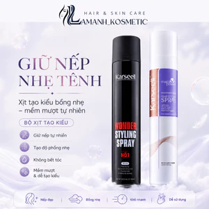 Combo Gôm Xịt Tóc + Sáp Vuốt Tóc Karseell 380ml/100ml | Tạo Kiểu Tóc Nam, Giữ Nếp Lâu, Hỗ Trợ Chống Sập Form.
