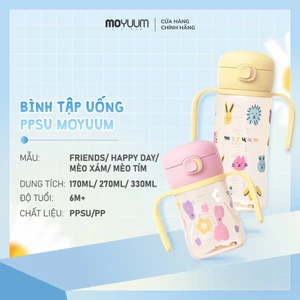 Bình tập hút PPSU Moyuum - Bản Họa Tiết - Thế hệ 3 - 170ml/270ml/330ml
