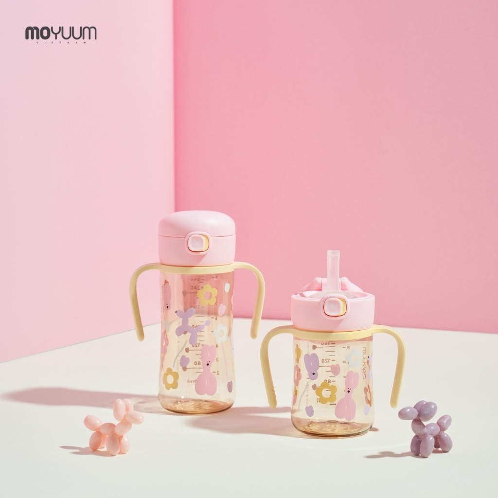 Bình tập hút PPSU Moyuum - Bản Họa Tiết - Thế hệ 3 - 170ml/270ml/330ml
