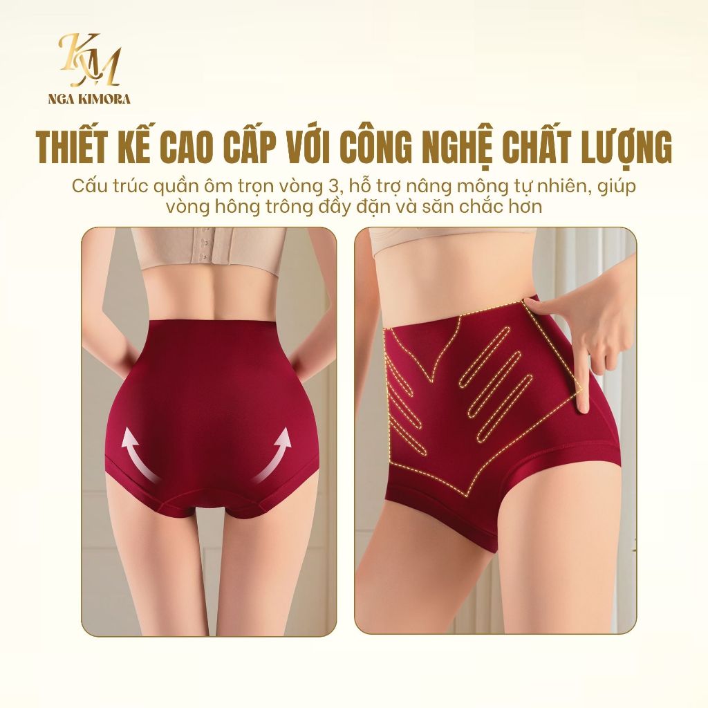 CC1- Quần Lót Định Hình Nữ Cạp Cao Thu Gọn Bụng Nâng Mông Không Đường May Co Giãn 4 Chiều Thun Lạnh Cao Cấp