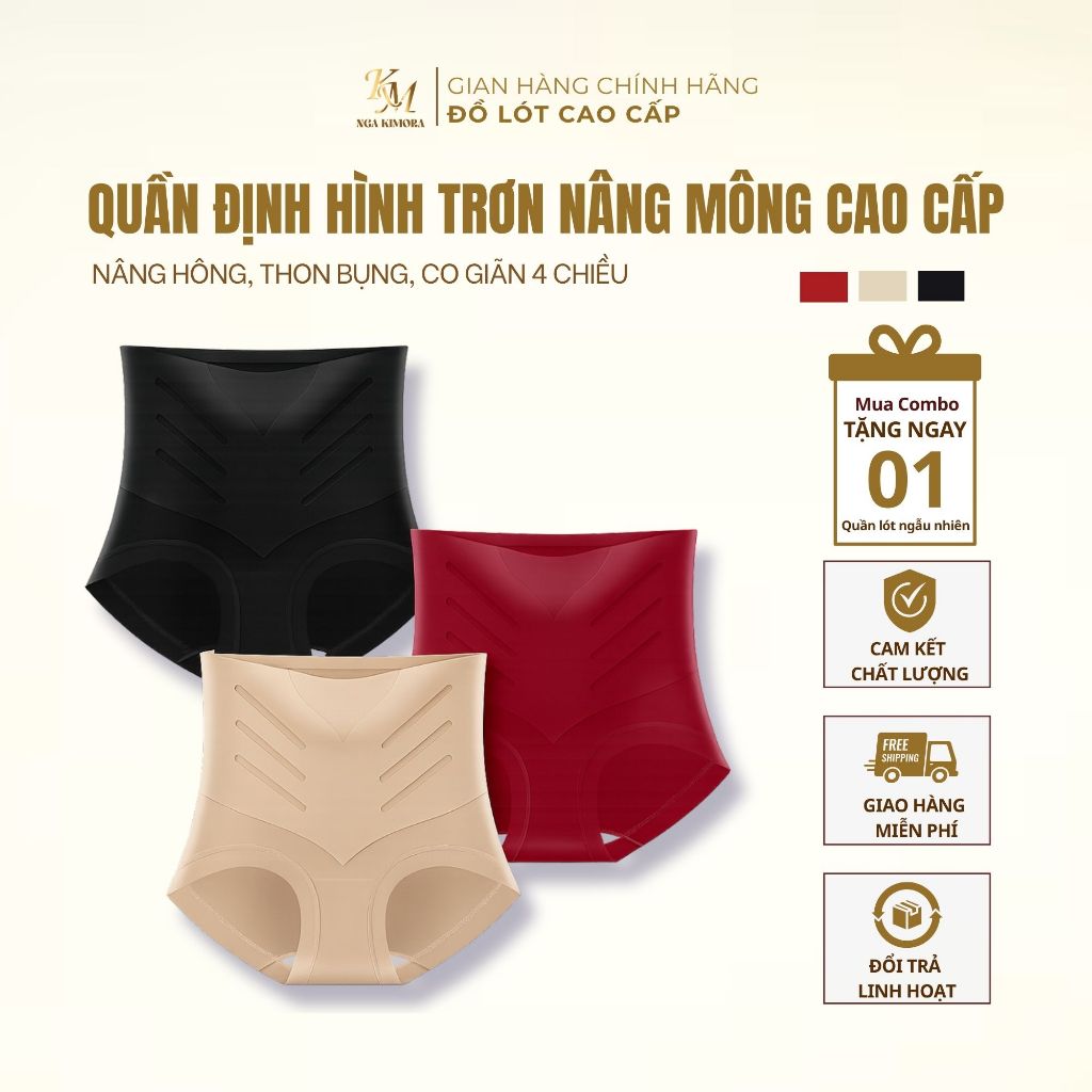 CC1- Quần Lót Định Hình Nữ Cạp Cao Thu Gọn Bụng Nâng Mông Không Đường May Co Giãn 4 Chiều Thun Lạnh Cao Cấp
