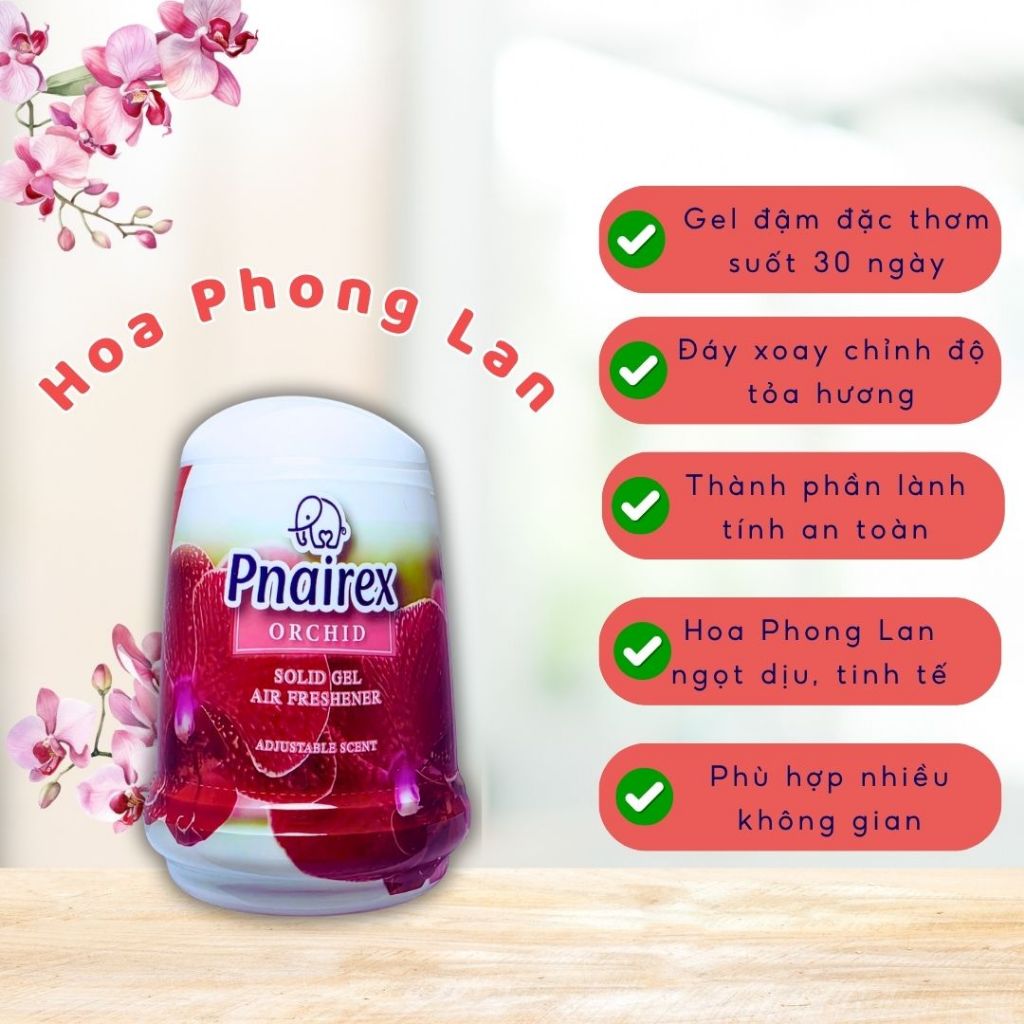[COMBO 5] SÁP THƠM PHÒNG PNAIREX 200G - KHỬ MÙI PHÒNG NGỦ, NHÀ VỆ SINH