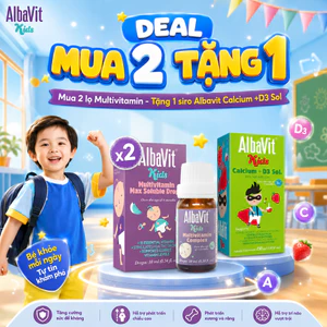 Vitamin nhỏ giọt tăng đề kháng cho bé từ 4 tháng tuổi Albavit Kids Multivitamin Tăng Hấp Thu 10ml