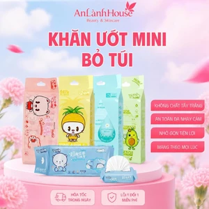 Khăn Giấy Ướt Mini Bỏ Túi Siêu Tiện Lợi, Set 8 Gói Nhỏ Gọn, Thuận Tiện Dễ Mang Theo Mỗi Ngày