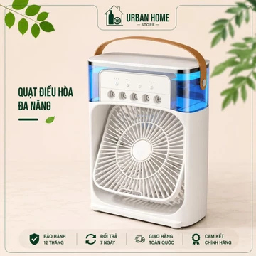 Quạt Phun Sương Hơi Nước Tạo Ẩm Để Bàn Cao Cấp-Quạt Hơi Nước Mini Điều Hòa Không Khí, Hẹn Giờ Tích Hợp Đèn Ngủ Tiện Lợi