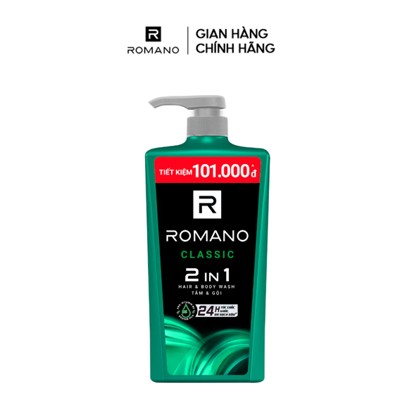 [SVIP] Tắm gội cho nam Romano 2in1 hương Nước hoa 900g
