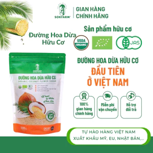 Đường Hoa Dừa Organic Sokfarm ngọt thanh tự nhiên, thơm hương dừa,chỉ số đường thấp