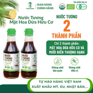Nước tương Mật Hoa Dừa lên men Sokfarm, không đậu nành,thuần chay, chuẩn Organic
