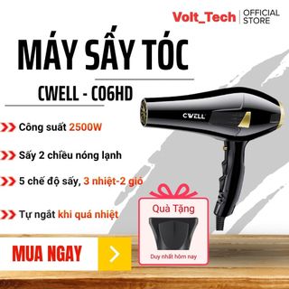 Máy Sấy Tóc Công Suất Cao CWELL 2500W C06HD, 3 Chế Độ Nhiệt 2 Chế Độ Gió, Tạo Kiểu Tóc Chuẩn Salon