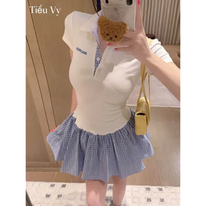 Đầm miu cổ đức phối chân kẻ