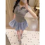 Đầm miu cổ đức phối chân kẻ