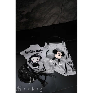 Lên 🩶🩶🩶comset xám 🩶🩶🩶chất lừ luôn,hoạ tiết hello kitty siu cute
