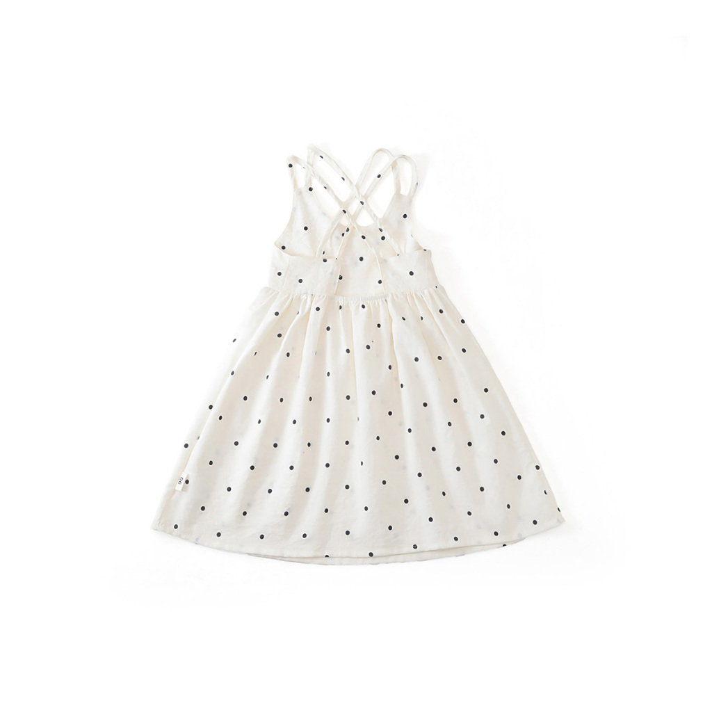 Váy 2 Dây Cho Bé, Váy 2 Dây Bé Gái Họa Tiết Chấm Bi  Thiết Kế Hở Lưng ChấT Liệu Cotton Mềm Mại
