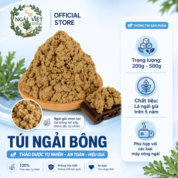 Ngải Bông - Ngải Cứu Khô - Ngải Nhung Gói 500G - 200G Cho Máy Xông Ngải, Máy Ngải Nóng Xông Khô, Thư Giãn Cơ Thể
