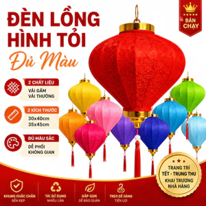 Đèn Lồng Hình Tỏi Vải Gấm 3D Cao Cấp, Vải thường Treo Ngoài Trời Trang Trí Nhà Vườn Quán Cafe Lễ hội