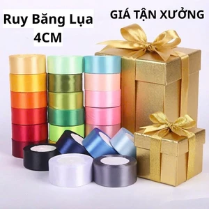 Cuộn Duy Băng 4CM Vải Lụa Satin Bản Dài 22m Nhiều Màu Sắc Làm Nơ Gói Hoa, Trang Trí