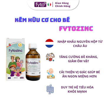 Kẽm Hữu Cơ Fytozinc Cho Bé Hỗ Trợ Bé Ăn Ngon, Hấp Thu Tốt, Tăng Cường Sức Đề Kháng, Giảm Ốm Vặt Lọ 100ml