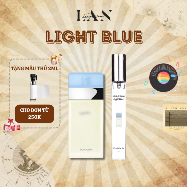 Nước Hoa Chiết Light Blue, Tinh Dầu Nước Hoa Nữ LAN PERFUME Phong Cách Năng động, Thanh lịch, Tươi mát