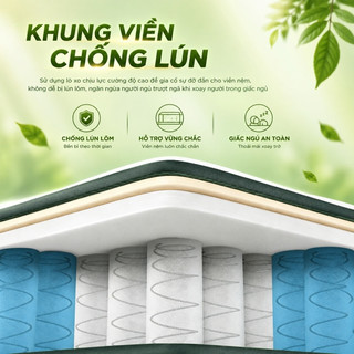 Nệm Foam Hybrid 22cm KADE Mattress Đệm Gồm Lò Xo Túi Độc Lập Cùng 2 Tầng Cao Su Non êm ái