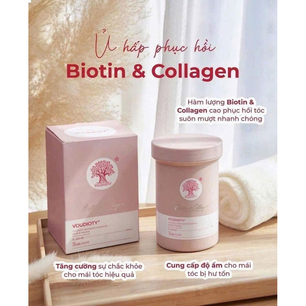 Ủ tóc Biotin Collagen – tóc mềm mượt, nhìn bóng khỏe
