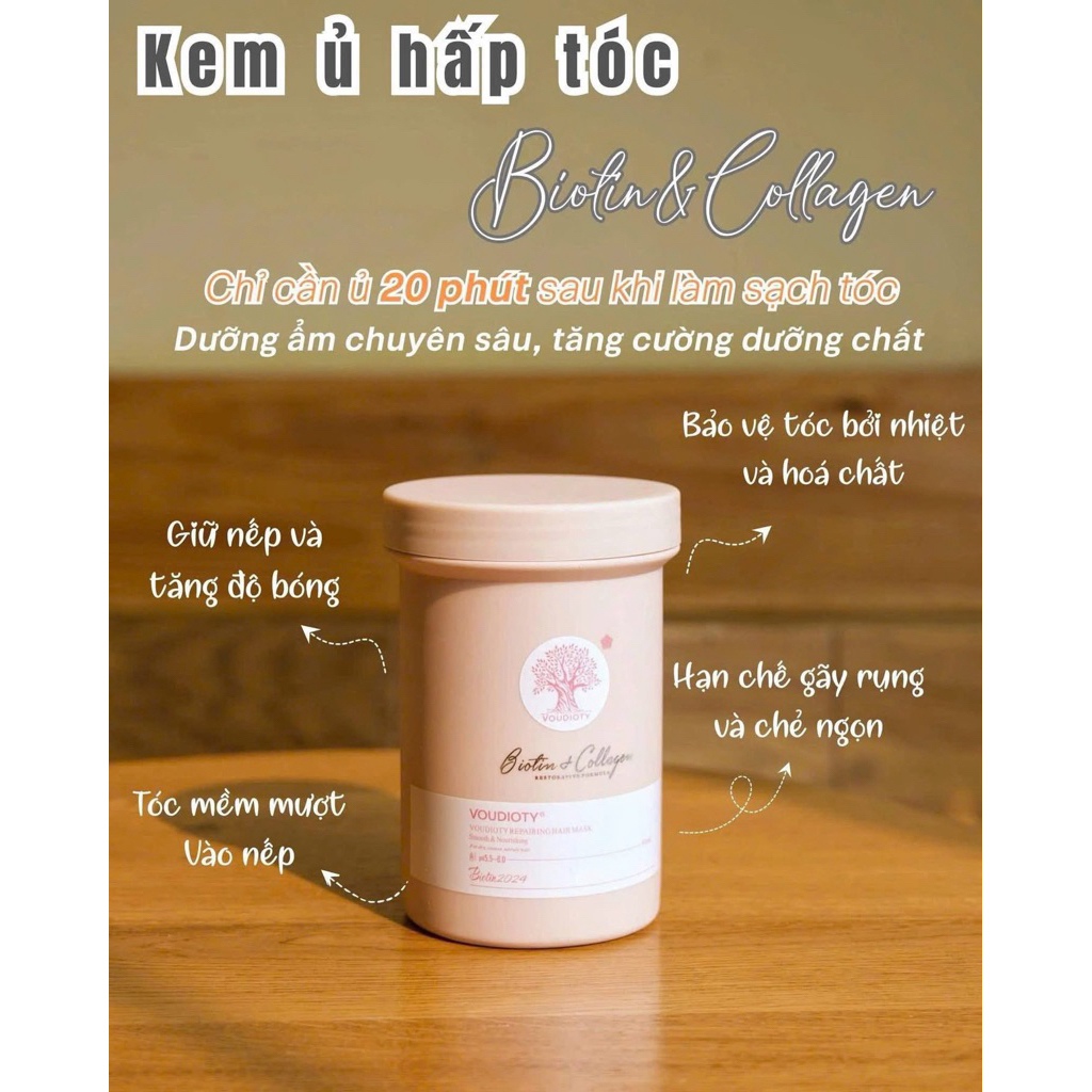 Ủ tóc Biotin Collagen – tóc mềm mượt, nhìn bóng khỏe