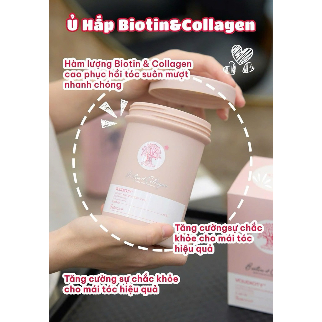 Ủ tóc Biotin Collagen – tóc mềm mượt, nhìn bóng khỏe