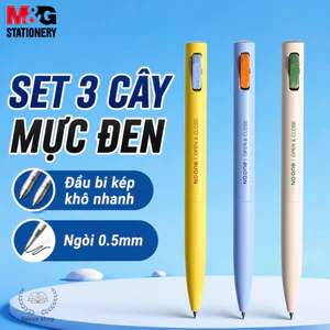Bút Gel Công Tắc M&G 0.5mm – Bút Bấm ON/OFF, Mực Xanh Khô Nhanh, Thân Bút Nặng, Cầm Như Bút Máy