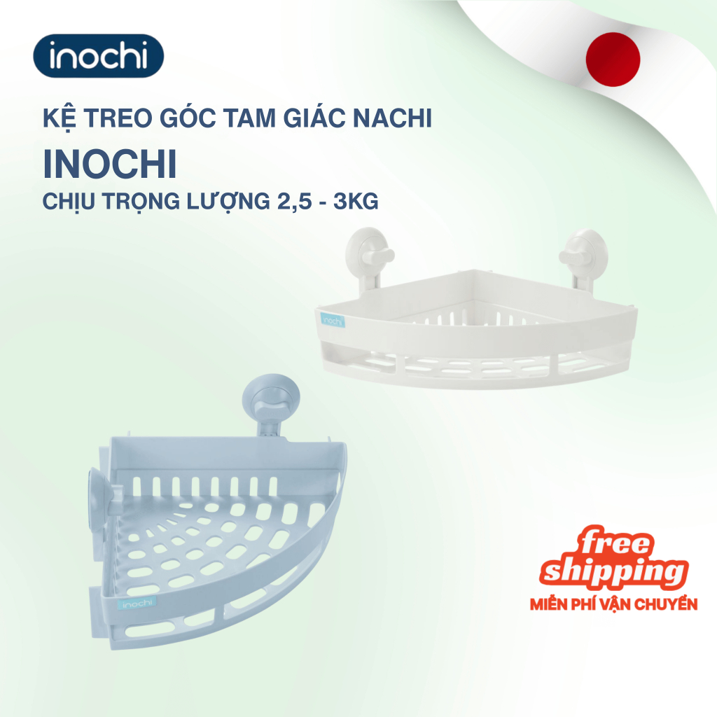 Kệ Gắn Treo để đồ Góc tam giác dùng cho nhà tắm Inochi, dán siêu bền chắc, không cần khoan tường