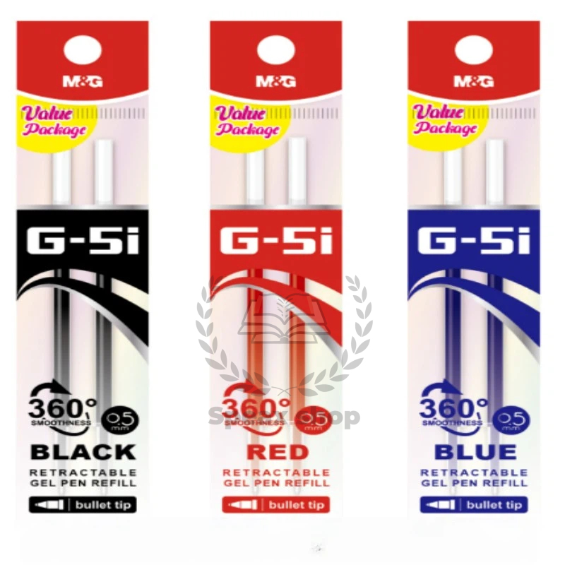 Bộ 2 Chiếc Ruột Bút Gel Bấm M&G G5 0.5mm – Ruột Bút Bi Gel Thay Thế Cho Bút Bấm, Đầu Đạn,