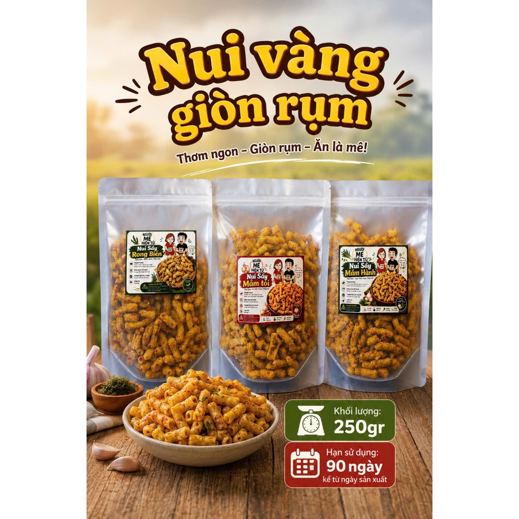 [250gr] NUI SẤY TẨM VỊ GIÒN RỤM  ( Người Mẹ Hiền Từ )