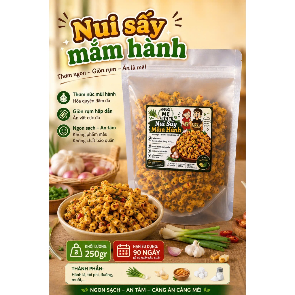 [250gr] NUI SẤY TẨM VỊ GIÒN RỤM  ( Người Mẹ Hiền Từ )