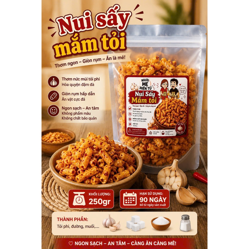 [250gr] NUI SẤY TẨM VỊ GIÒN RỤM  ( Người Mẹ Hiền Từ )
