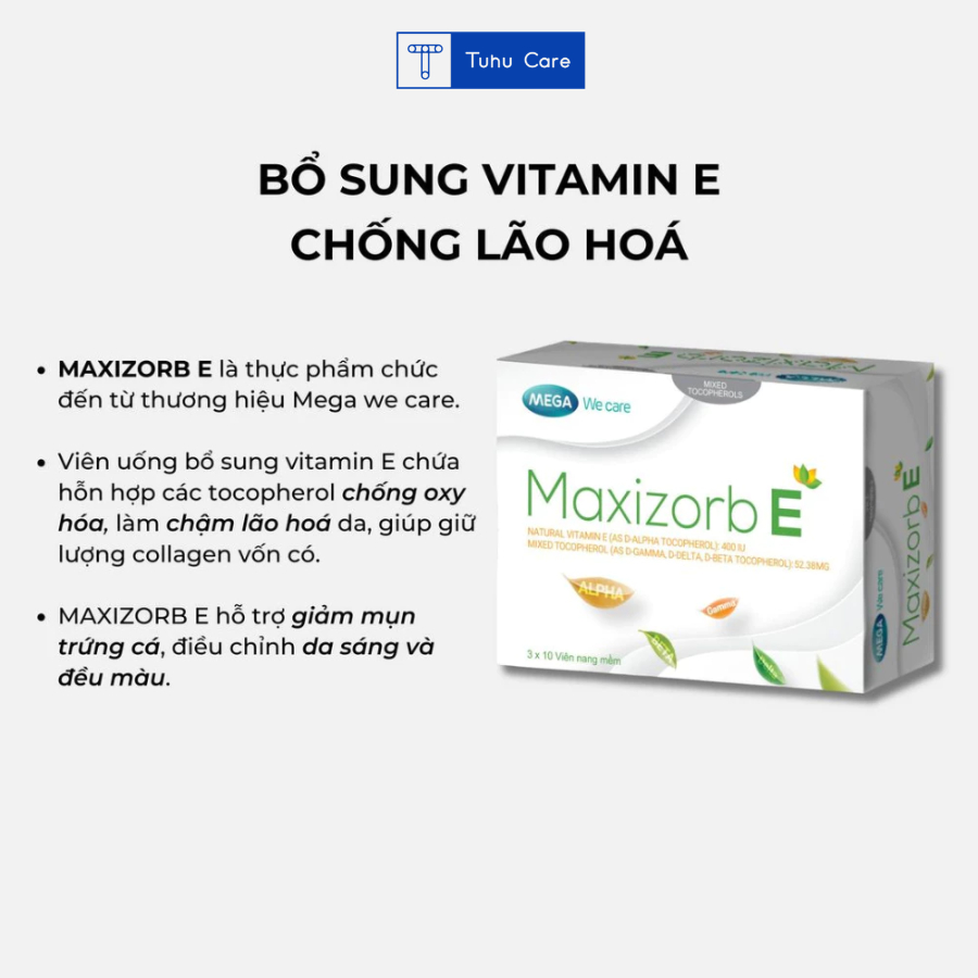 Viên uống đẹp da Maxizorb E - Vitamin E LIPOSOME hộp 30 viên | Shopee ...