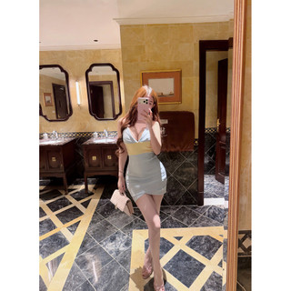 Blue Vanille Dress   Váy body thiết kế băng cuốn với 2 tone màu cực trend ngọt ngào dễ thương