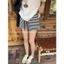 Quần Short Đùi Nữ Cạp Trắng Phối Kẻ Vằn Thời Trang Nam Nữ Unisex Hottrend Hàn Quốc